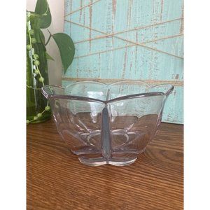 Duncan & Miller Canterbury Twin Bowl Salad Dressing Heavy Depression Glass 5 3/8